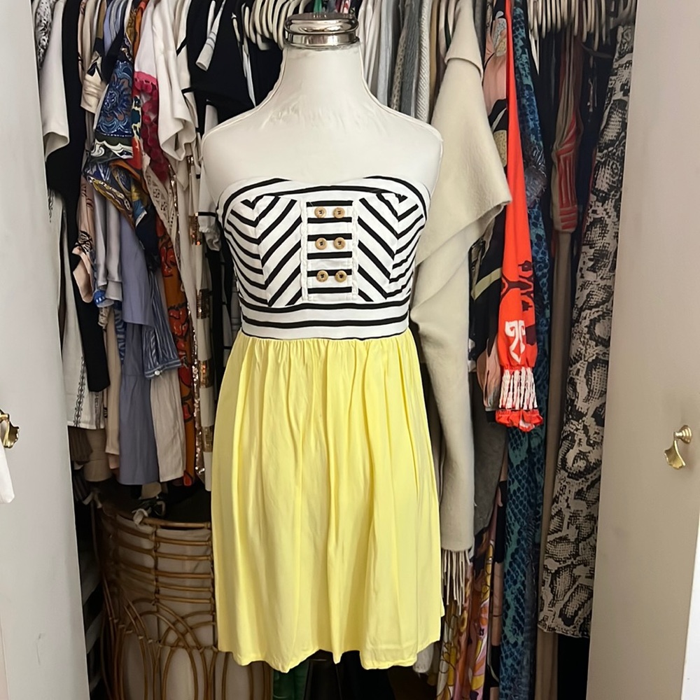 Xhilaration Striped Strapless Dress